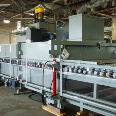 Glass processing oven roller conveyor
